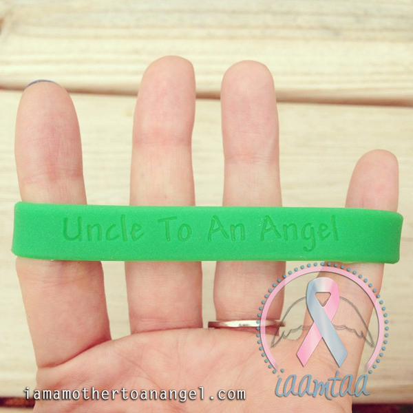 Wristband - Uncle To An Angel - GITD Green
