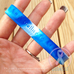 Wristband - I Am A Mother To An Angel - Blue/White