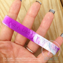 Wristband - I Am A Daddy To An Angel - Purple/White