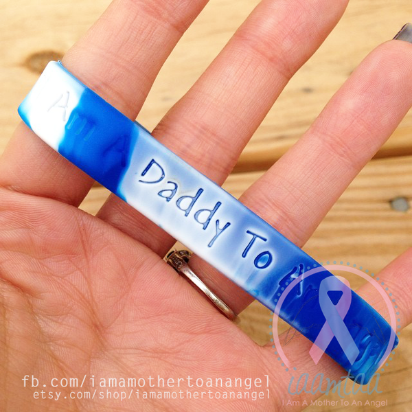 Wristband - I Am A Daddy To An Angel - Blue/White Swirl