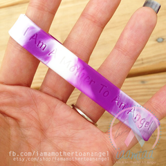 Wristband - I Am A Mother To An Angel - Purple/White