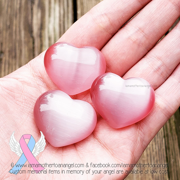 Catseye Crystal Hearts - Your choice of color