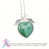 Crystal Heart Necklace w/ Angel Wings - Your choice of crystal type