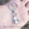 Beaded Pearl Angel Keychain or Necklace - Your choice of Pink, Blue or White