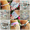 5 Year Anniversary Sale - White Pearls & Your Choice of Accent Color - Personalized Bracelet w/ Angel Wing & Awareness Ribbon