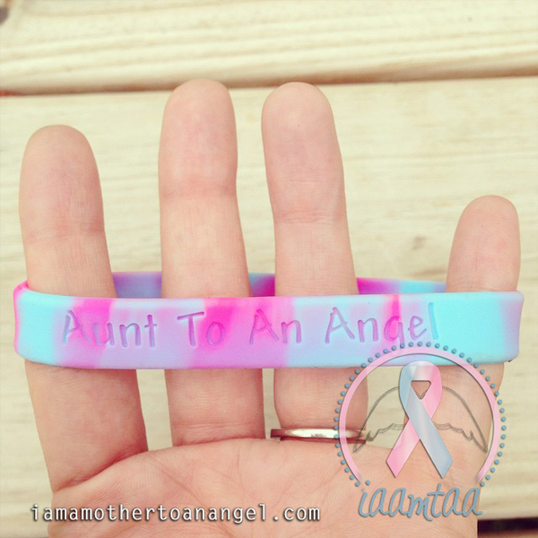 Wristband - Aunt To An Angel - Pink/Blue