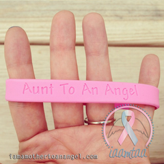 Wristband - Aunt To An Angel - Baby Pink