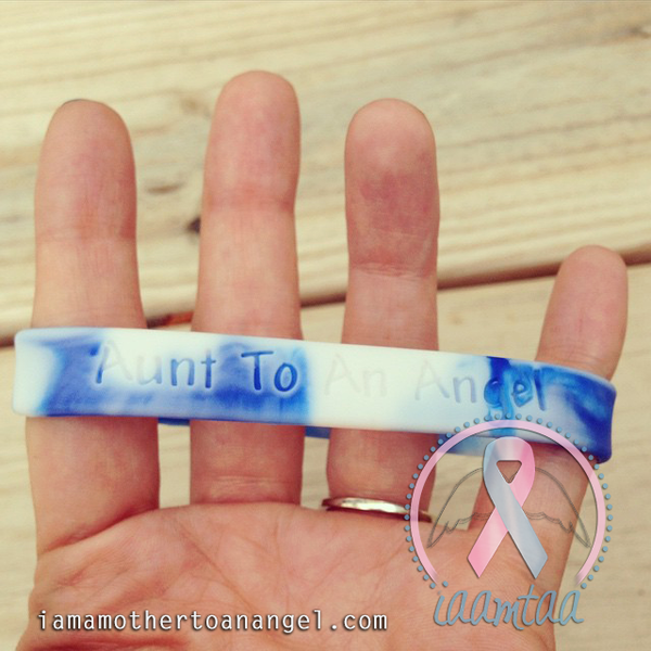 Wristband - Aunt To An Angel - Blue/White
