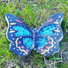 Blue Glitter Butterfly Garden Stone