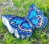 Blue Glitter Butterfly Garden Stone