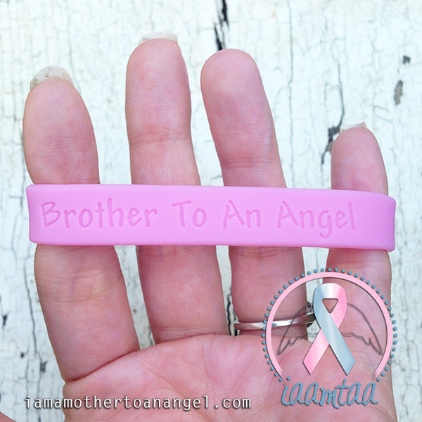 Wristband - Brother To An Angel - Baby Pink