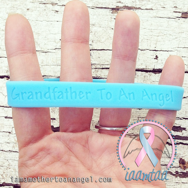 Wristband - Grandfather To An Angel - Baby Blue