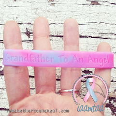 Wristband - Grandfather To An Angel - Pink/Blue Swirl