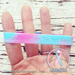 Wristband - Grandmother To An Angel - Pink/Blue Swirl