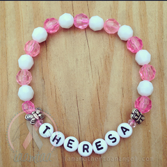 Sweet Little Butterflies Bracelet - Personalized - Pink/White