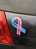 LARGE Pink & Blue Awareness Ribbon Magnet for Car/Fridge - Approx 8" Tall
