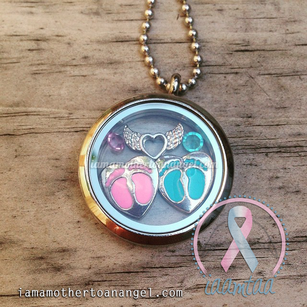 Double Hearts - Pink and Blue Themed Memory Locket