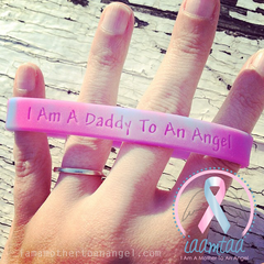 Wristband - I Am A Daddy To An Angel - Pink/Blue Swirl