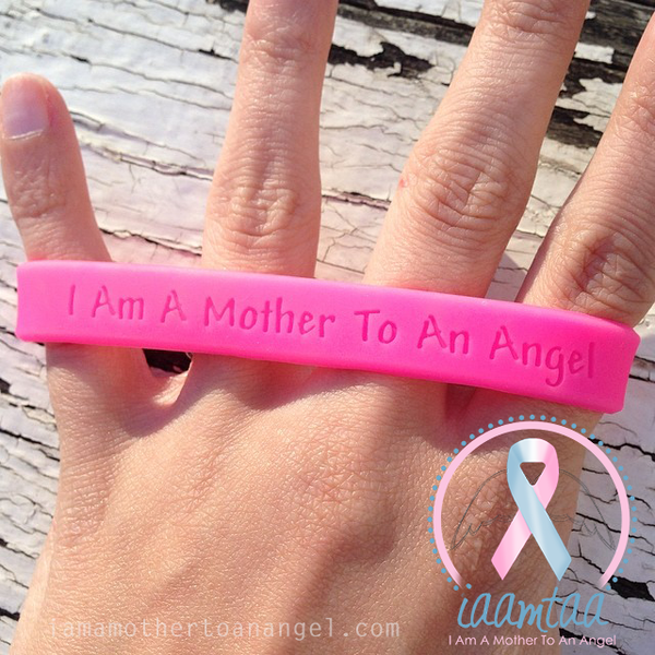 Wristband - I Am A Mother To An Angel - Hot Pink