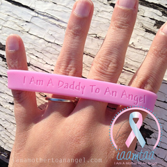 Wristband - I Am A Daddy To An Angel - Baby Pink