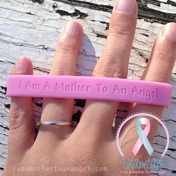Wristband - I Am A Mother To An Angel - Baby Pink