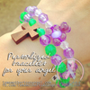 Pink & Purple - Personalized Bracelet w/ Wooden Cross