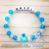 Personalized Bracelet w/ Teddy Bear - Blue & Clear