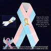 Large Pink & Blue Satin Awareness Ribbon Pin, 24K Gold
