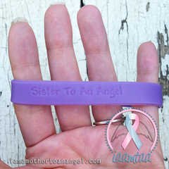 Wristband - Sister To An Angel - Lavender