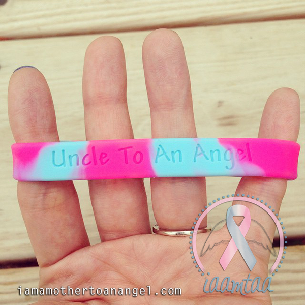 Wristband - Uncle To An Angel - Pink/Blue